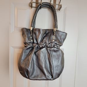 6126 by Lindsay Lohan Silvery Pebbled Leather Shoulder‎ Bag